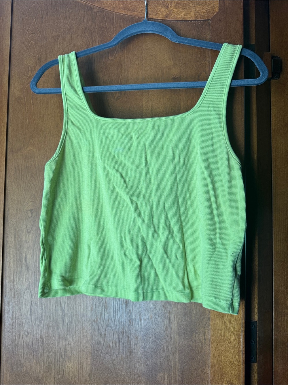Old Navy Bright Green Square-Neck Ribbed Tank